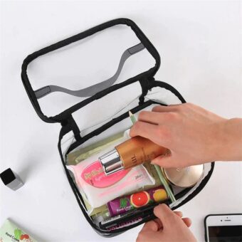 Clear Travel Makeup Bag – Waterproof, Portable, and Stylish Organizer for Cosmetics & Toiletries - Transparent Clear Cosmetic Bag, Portable Toiletry Bag, Zipper Organizer, Transparent Travel Makeup Pouch - Random Color - Image 11