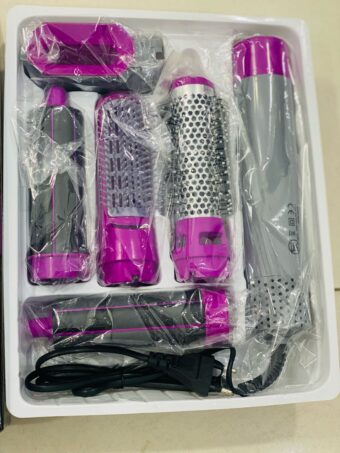 5 in 1 Electric Hair Dryer Brush | Blow Dryer Hair Comb Curling Wand Detachable Brush Kit Negative Ion Straightener Hair Curler ( random color) - Image 3