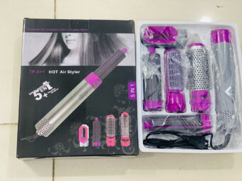 5 in 1 Electric Hair Dryer Brush | Blow Dryer Hair Comb Curling Wand Detachable Brush Kit Negative Ion Straightener Hair Curler ( random color) - Image 4