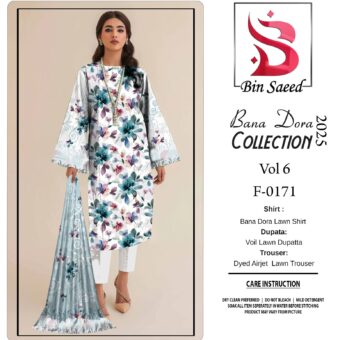 ✨ BINSAEED❤️  Bana Dora 3piece Unstitched Suit SUMMAER LAWN COLLECTION