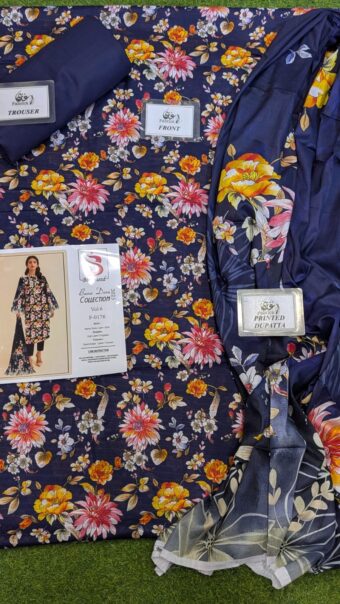✨ BINSAEED❤️  Bana Dora 3piece Unstitched Suit SUMMAER LAWN COLLECTION - Image 2