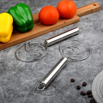 1 Pcs Manual Non Stick Steel Flour Cream Mixer Beater | Dough Whisk Mixer, Kitchen Baking Blender Tool - Image 6