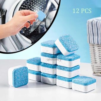 Washing Machine Cleaner 12 Packs- Washer Machine Cleaner Tablets- For Front Load, Top Load or HE Washer Cleaner- Deep Cleaning Tablets and Deodorant for All Washing Machines