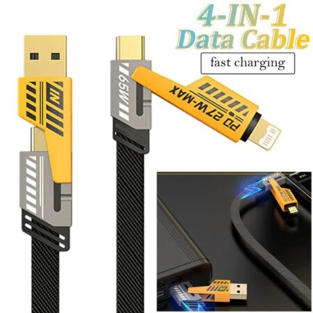 4-in-1 Multi USB Charging Cable – For IPhone and Type C | Fast PD Charger Cord for iPhone, iPad, Samsung, MacBook