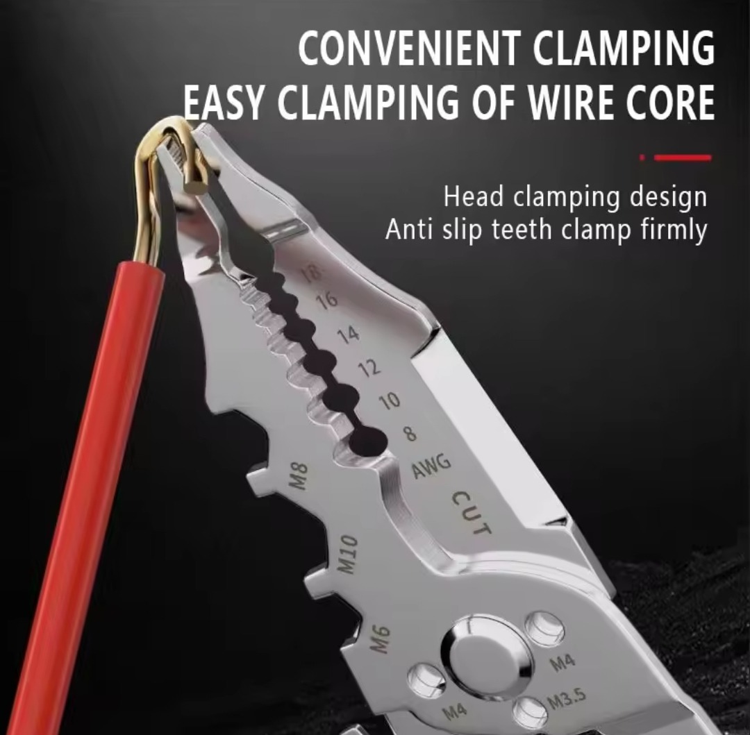 Multi-Function Wire Stripper And Cutter - Electrical Tool With Wire Cutting, Stripping, Crimping & Screw Functions - Image 2