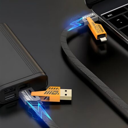 4-in-1 Multi USB Charging Cable – Fast PD Charger Cord for iPhone, iPad, Samsung & MacBook (Type-C & iPhone Compatible) (Without Box)