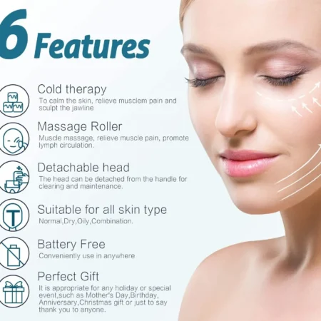 MARZAHAR Ice Roller for Face & Eye Puffiness Relief, Cold Gel Ice Face Roller Massager - Ice Roller Cool Roller For Face Eye Body Facial Shaping Anti Wrinkle Ice Roller Massager Smooth Skin ( Random Color )