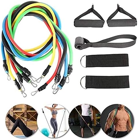 High Quality Portable Resistance Bands With Handles, Resistance Tubes & Workout Bands Exercise Band Elastic Pull Rope 11 Pcs Set - Image 4