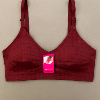 Jersey Print Bra – Comfortable Everyday Wear (Maroon)