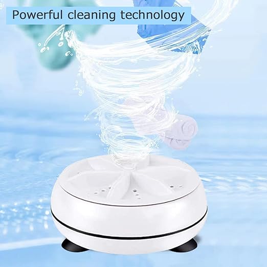 Portable USB Travel Turbo Mini Washer | Ultrasonic Rotating Turbine Washing Machine for Socks Underwear Dishes Clothes - Image 2