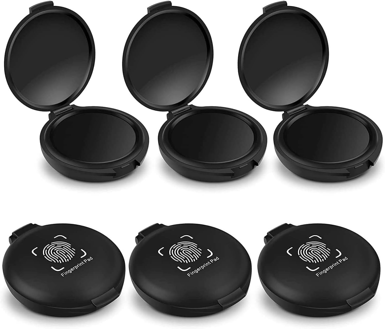 Black Stamp Pad Waterproof Mini Fingerprint Ink Pad Portable Black Thumbprint Ink Pad Identification Security