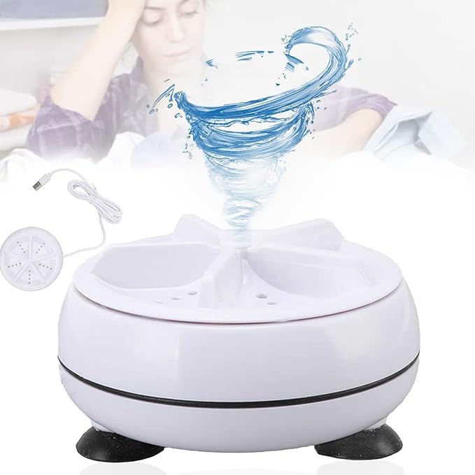 Portable USB Travel Turbo Mini Washer | Ultrasonic Rotating Turbine Washing Machine for Socks Underwear Dishes Clothes - Image 3