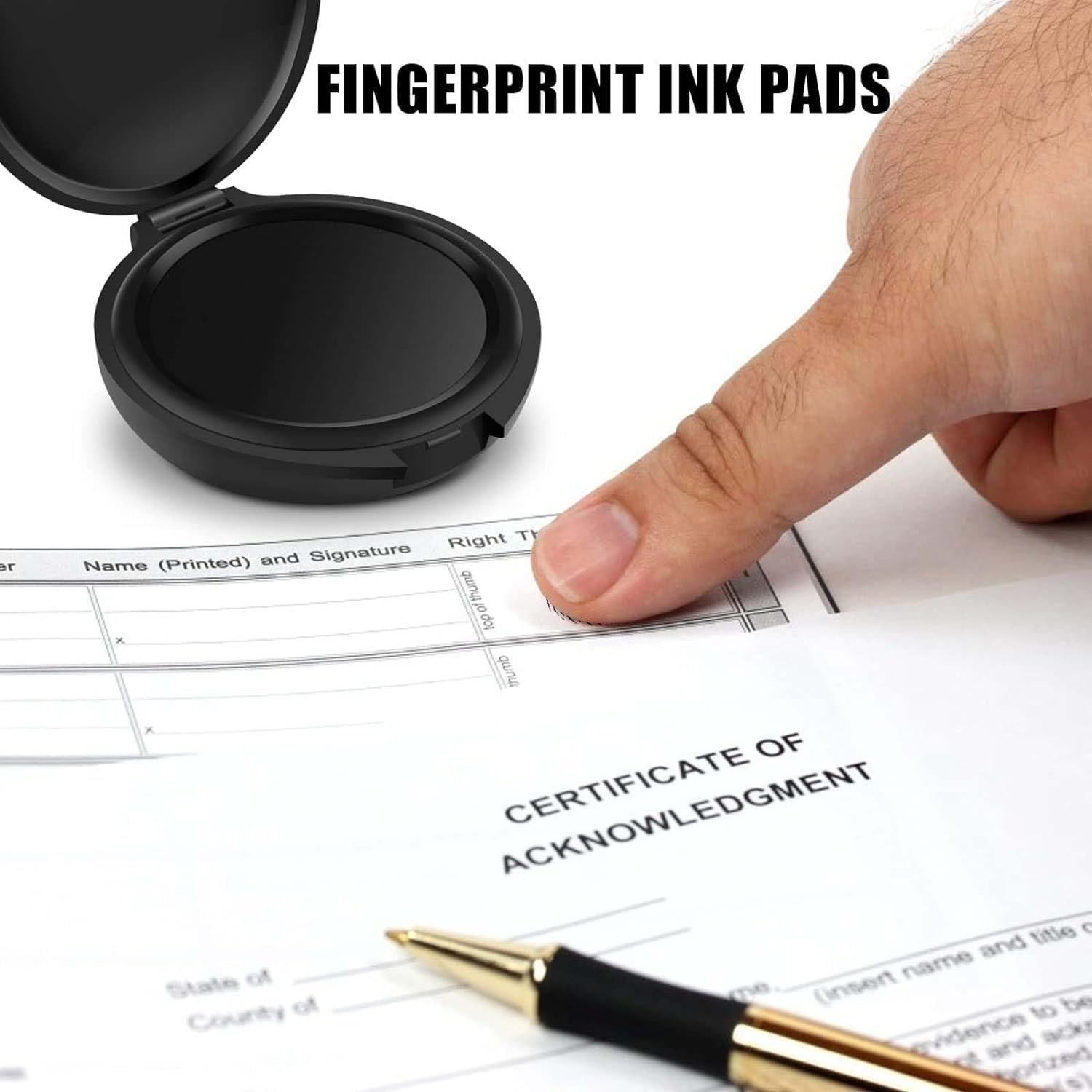 Black Stamp Pad Waterproof Mini Fingerprint Ink Pad Portable Black Thumbprint Ink Pad Identification Security - Image 4