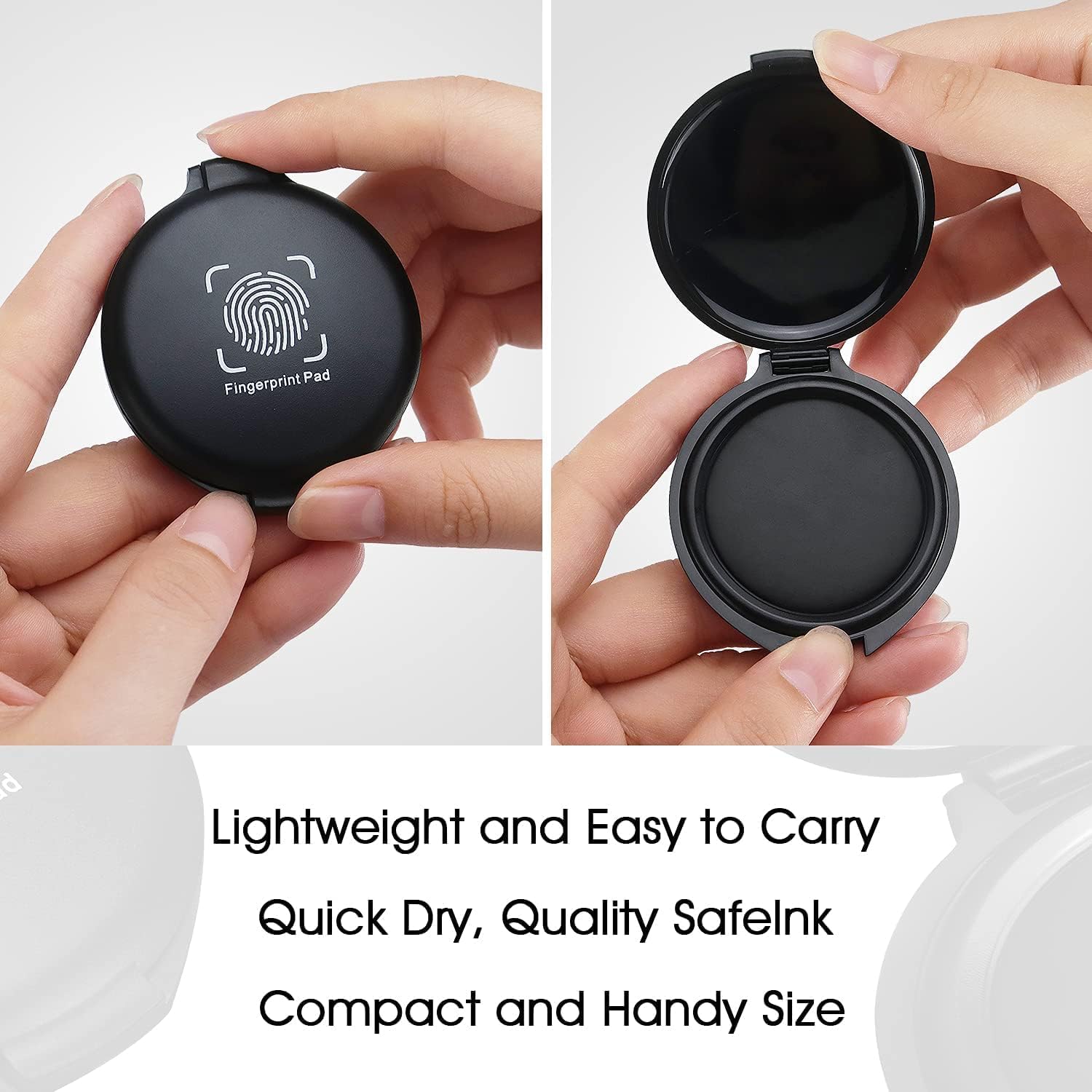 Black Stamp Pad Waterproof Mini Fingerprint Ink Pad Portable Black Thumbprint Ink Pad Identification Security - Image 3