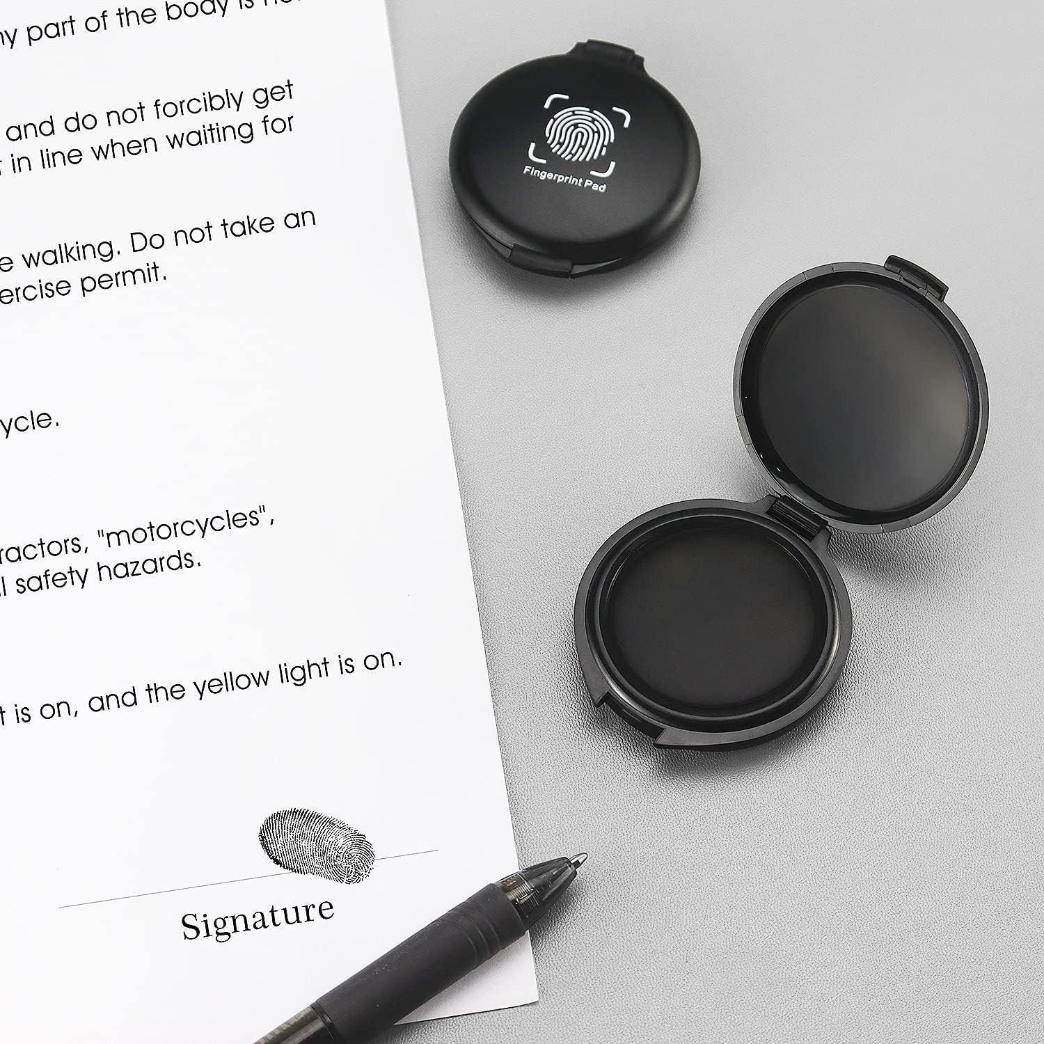 Black Stamp Pad Waterproof Mini Fingerprint Ink Pad Portable Black Thumbprint Ink Pad Identification Security - Image 2