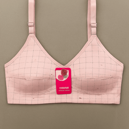 Jersey Print Bra – Comfortable Everyday Wear (Pink)