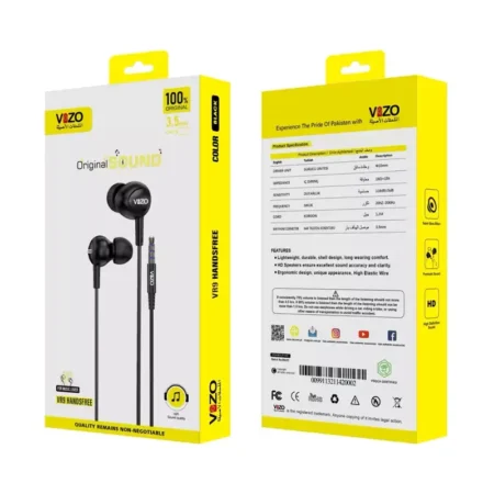 VR9 Micro – Premium Wired Earphones with Dual IC Mic | Best Quality Hands-Free | Headphone | Hands-Free For Mobile Phone | Android Vr9 Micro Hands-Free