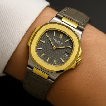 Patek Philippe Nautilus 8044 – Grey Gold Tone | 3ATM Water Resistant Luxury Watch Without Box
