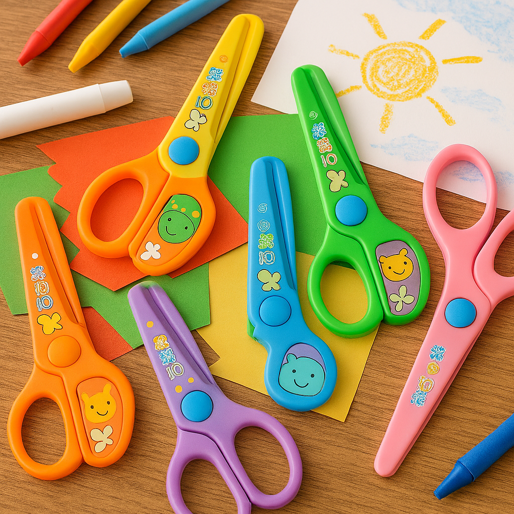 Set of 6 Multistyle Children Safety Scissors – All Plastic Toddler Craft Scissors with Round Tips for School & DIY - Image 2