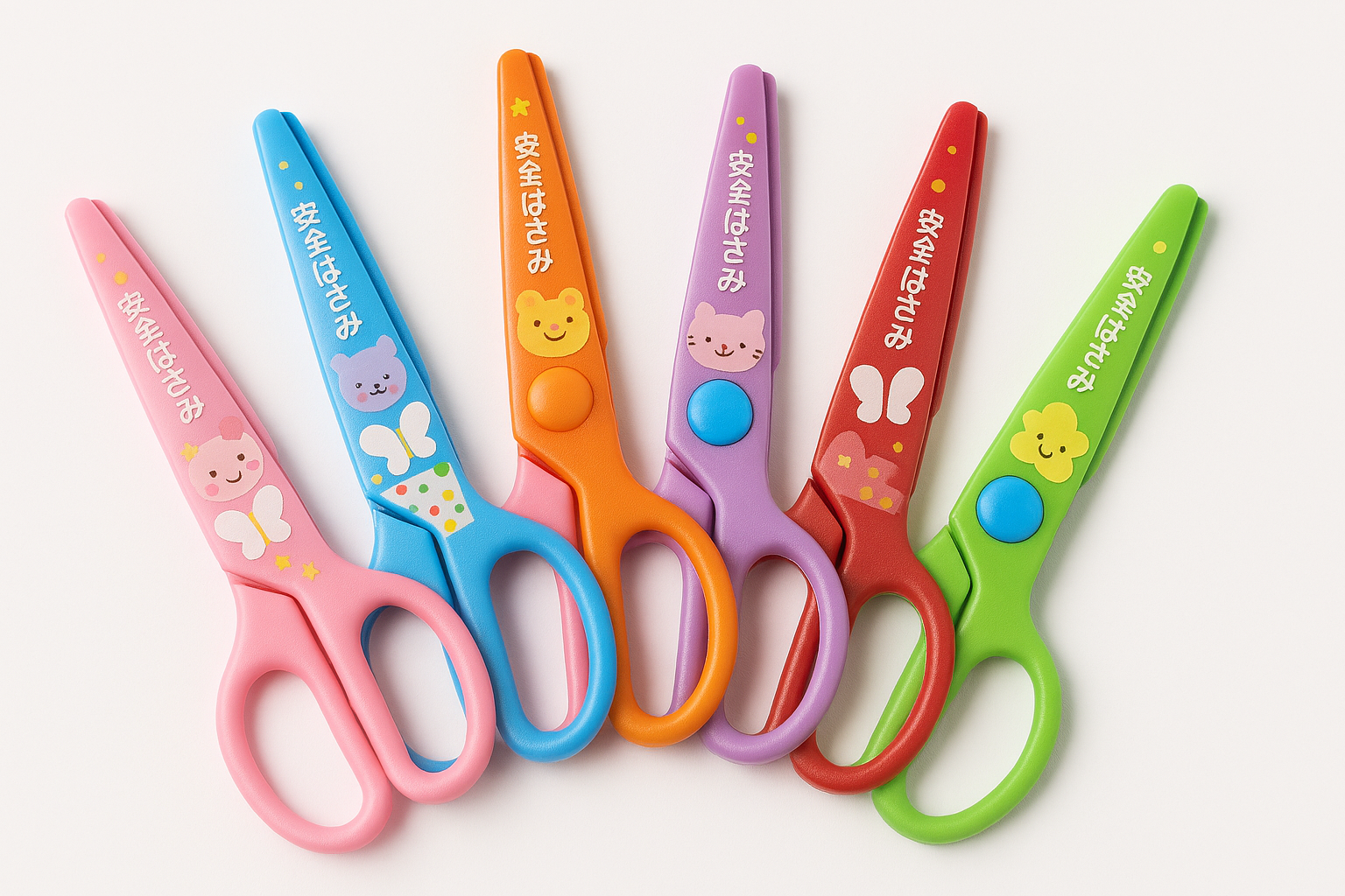 Set of 6 Multistyle Children Safety Scissors – All Plastic Toddler Craft Scissors with Round Tips for School & DIY - Image 3