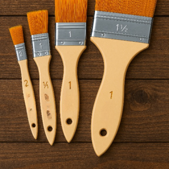 Pack of 4 Nylon Hair Wide and Thin Gesso Base Brushes – Premium Paint Brushes Set for Artists