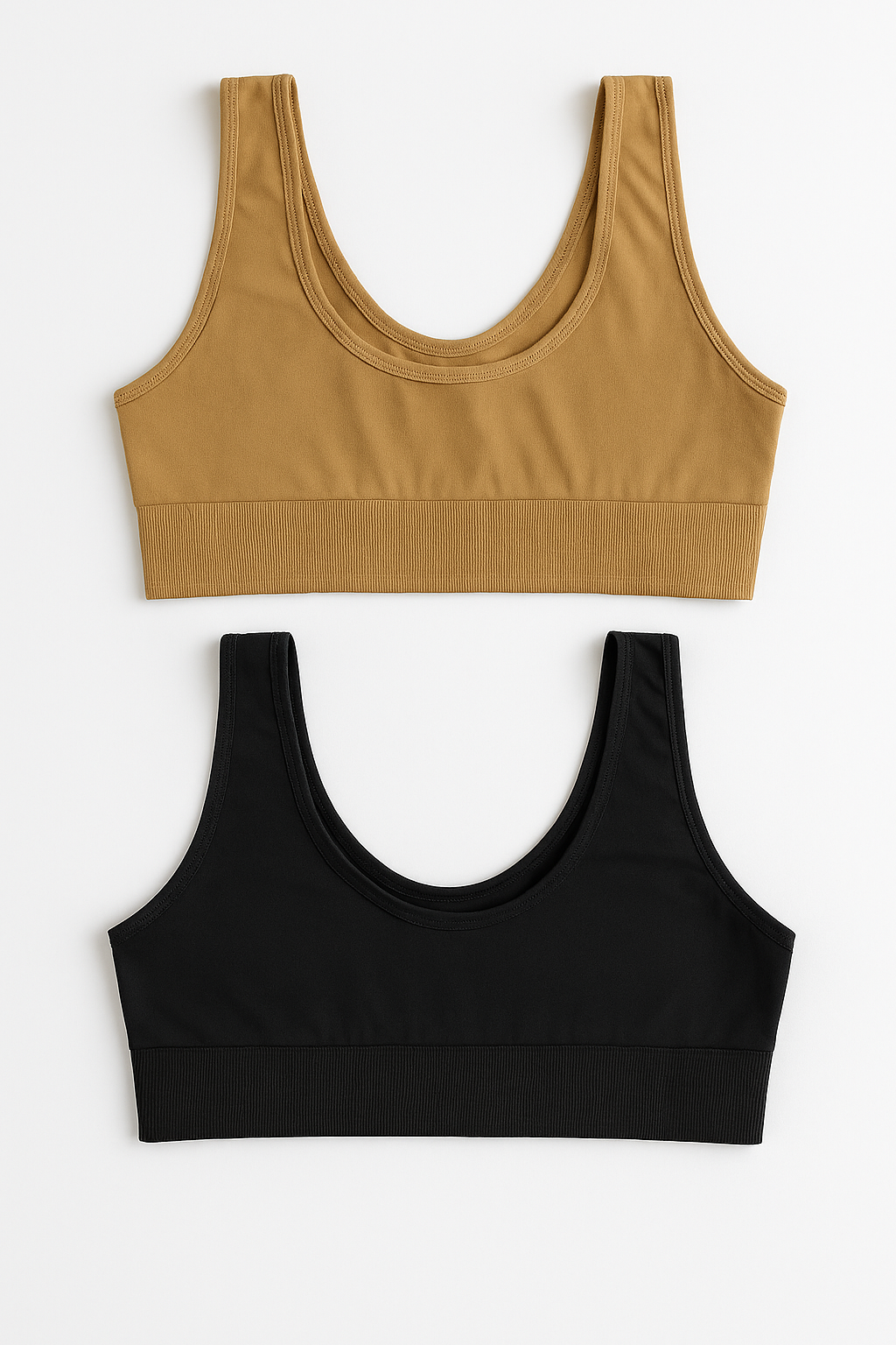 Women's Lycra Sports Bra Set – Black & Skin | Ideal for Gym, Yoga & Daily Comfort (Pack of 2)