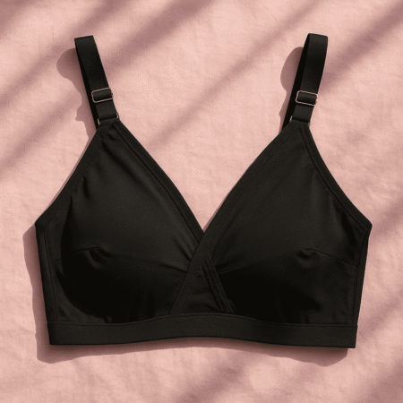 Black SADA Cotton Bra – Soft  3 Hook Support Bra for Women