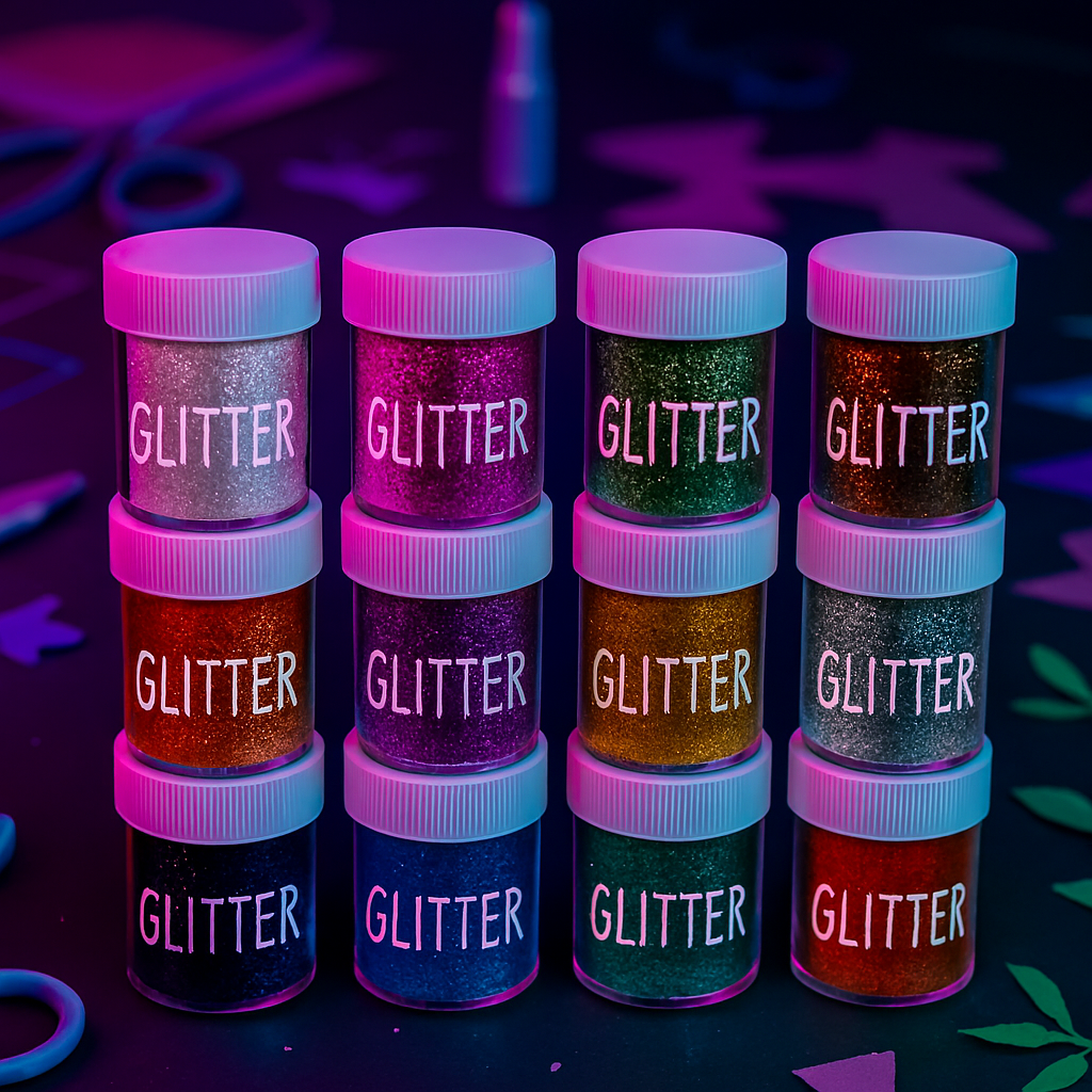 Glitter Powder Bottle Set – Pack of 12 Different Colors, High-Quality Craft Glitter for DIY, Nail Art, and Decorations - Image 3