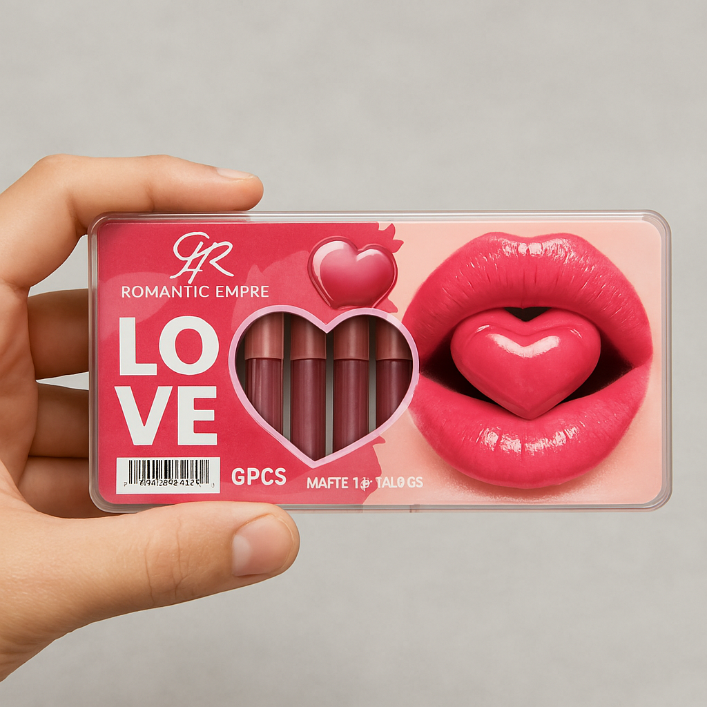 GR Romantic Love Matte Lip Gloss Set – 6 Pcs Rich Red & Maroon Shades, Smooth Velvety Finish, Long-Lasting Color, Comfortable & Elegant Everyday Wear - Image 3