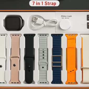 S10 Pro Max Smartwatch with 7 Interchangeable Straps – Multi-Function Touchscreen, Wireless Charging, Premium Quality