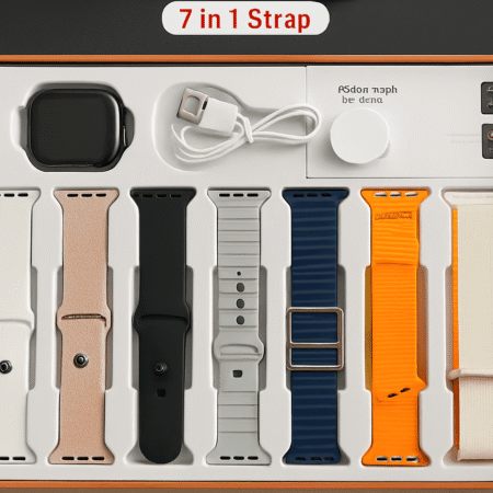 S10 Pro Max Smartwatch with 7 Interchangeable Straps – Multi-Function Touchscreen, Wireless Charging, Premium Quality