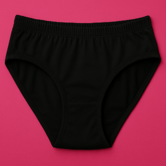Jersey Plain Panty for Women – Lightweight, Comfortable & Soft Everyday Wear Underwear, Available in Sizes S, M, L (Black)
