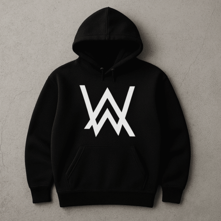 New Summer Collection Full Black Hoodie with WA Print for Men and Boys – Comfortable, Fashionable & Casual Wear