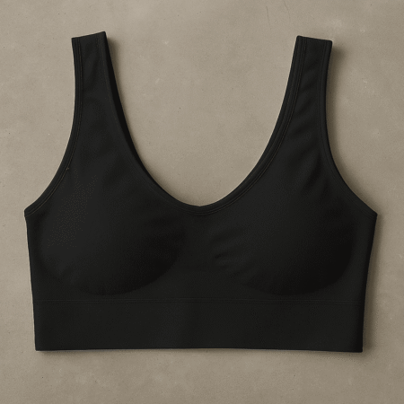 Ladies Air Bra – Soft Jersey Fabric, Plain Non-Padded Design, Comfortable & Lightweight Everyday Wear Lingerie in Black Color (Stretchable Size)