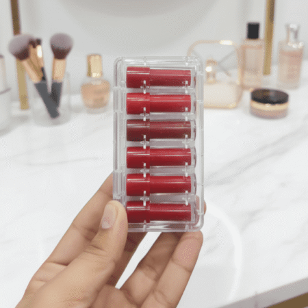 GR Romantic Love Matte Lip Gloss Set – 6 Pcs Rich Red & Maroon Shades, Smooth Velvety Finish, Long-Lasting Color, Comfortable & Elegant Everyday Wear