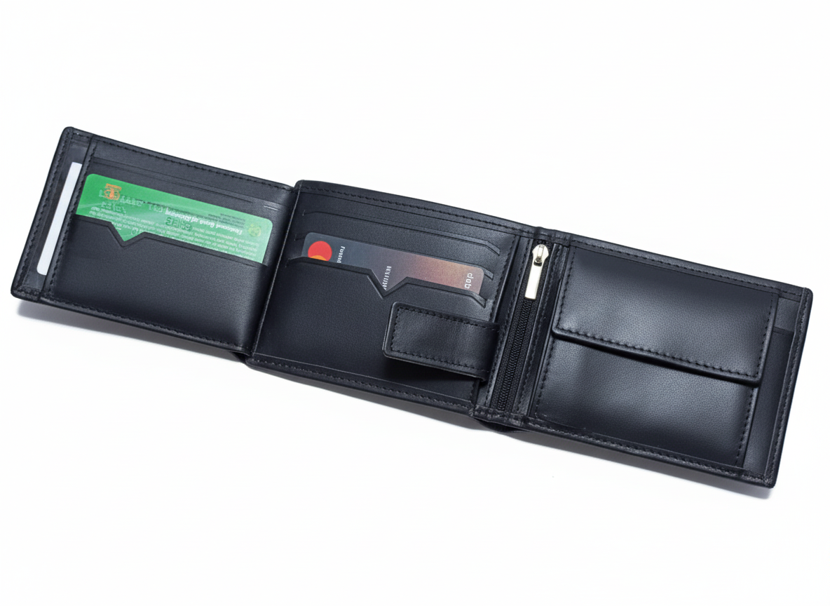 Original Cow Leather Handmade Men’s Wallet – Premium Slim Bifold Design, Available in Black, Brown & Mustard - Image 2