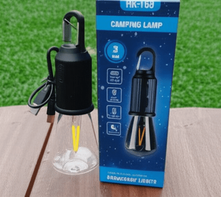 Camping Rechargeable LED Bulb with Type-C Charging Cable | Portable Hanging Light for Outdoor Adventures, Hiking, Emergency & Tent Lighting | Long-Lasting Battery, Bright Illumination & Compact Design