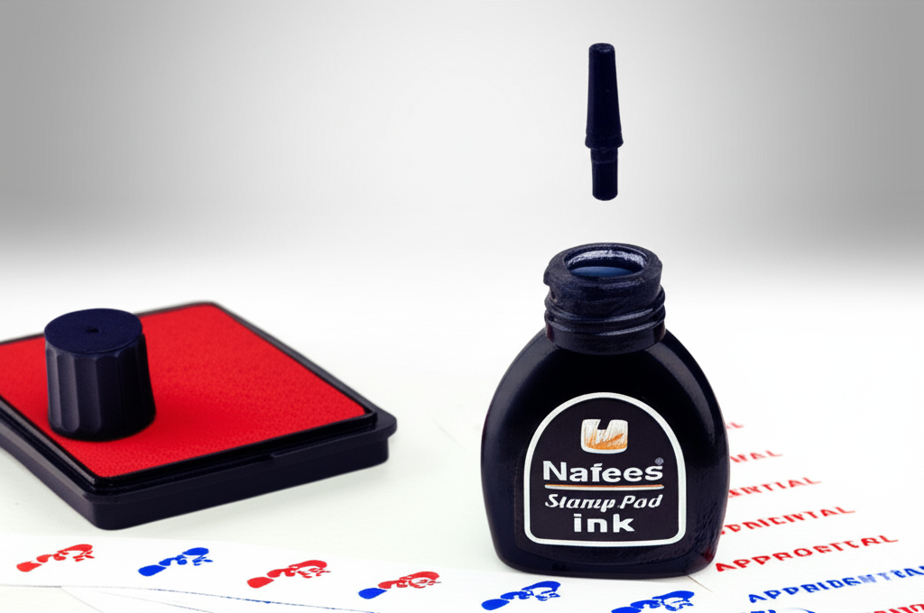 Nafees Stamp Pad Ink – High-Quality, Fast-Drying, Smudge-Free Ink for Clear Impressions | Compatible with Most Stamp Pads | Ideal for Office, Business & Personal Use