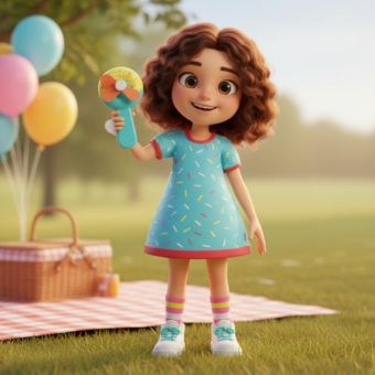 Handheld Donald Shape Toy Fan for Kids – Cute Cartoon Design, Safe Soft Blades, Portable Mini Fan for Summer Play & Cooling (Random Color)