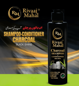 Rivaaj Mahal Charcoal Shampoo + Conditioner – Black Shine Formula for Deep Clean & Smooth Finish 200ml