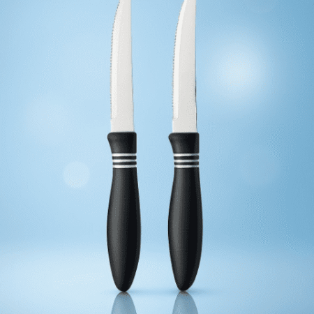 2 Pcs Concord Stainless Steel Kitchen Knife – Multipurpose Table Knife with Serrated Edge, 12 cm (Random color)