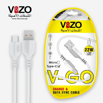 Vizo V-Go 22W Fast Charging Type-C Data Cable | Best Quality Type Fast Charging Cable | 22W Fast Charging Cable | Charging Pin - Charging Lead For Mobile Phone