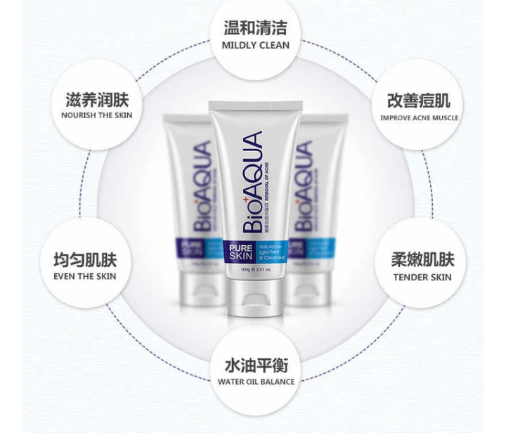 BIOAQUA Anti Acne Cleanser For Removal Of Acne - 100ml - Image 3