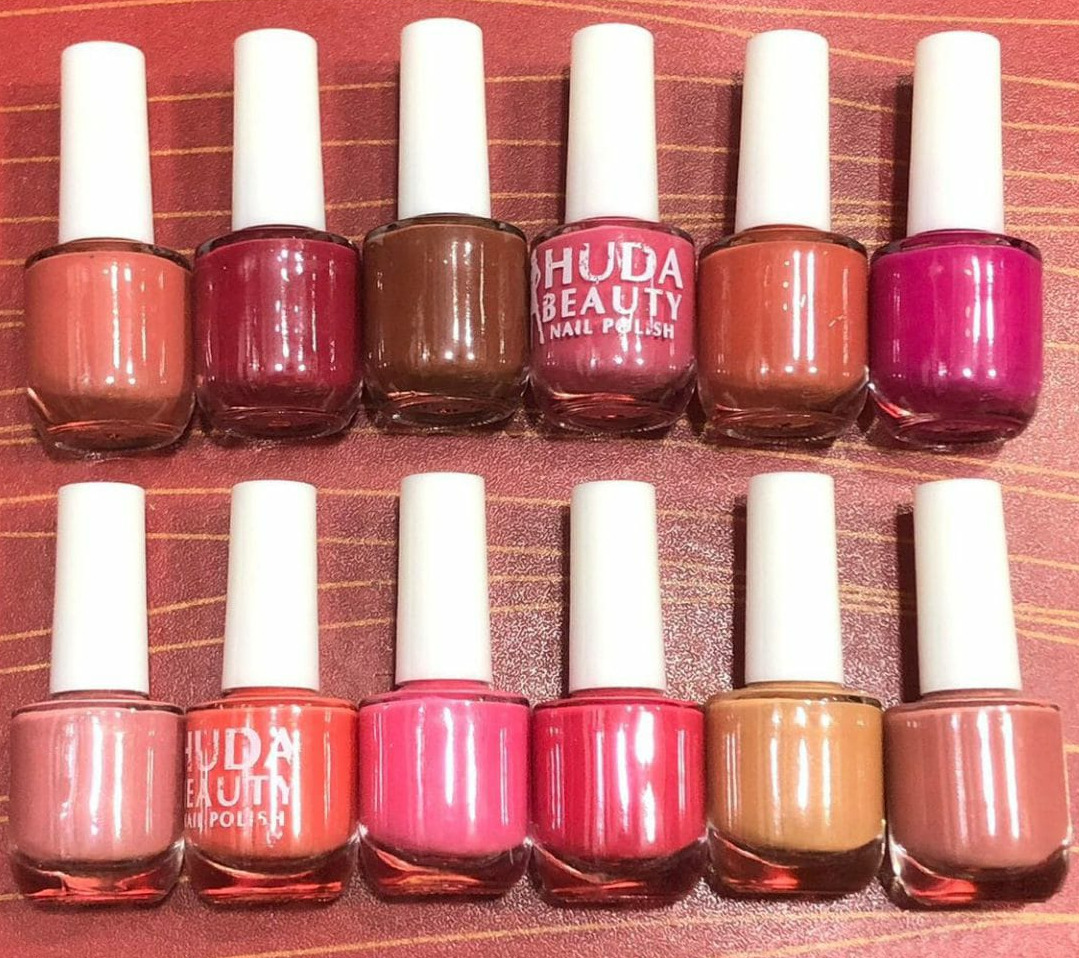 Huda Beauty Nude Nail Polish Set (6 Pcs Random Colors) with Free Nail Polish Remover - Smooth, Fade-Resistant & Professional Manicure Kit (Pack of 2) - Image 2