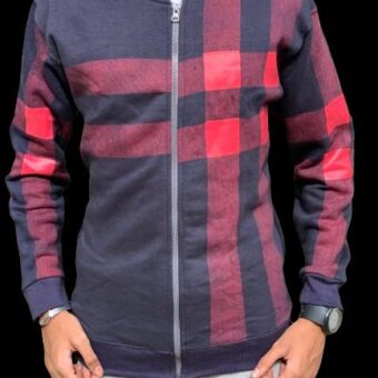 Men's Stylish Zipper Jacket with Contrast Checked Zipper | Jacket For Men's & Boys | Stylish Jacket For Formal & Casual Wear | Checked Design Jacket