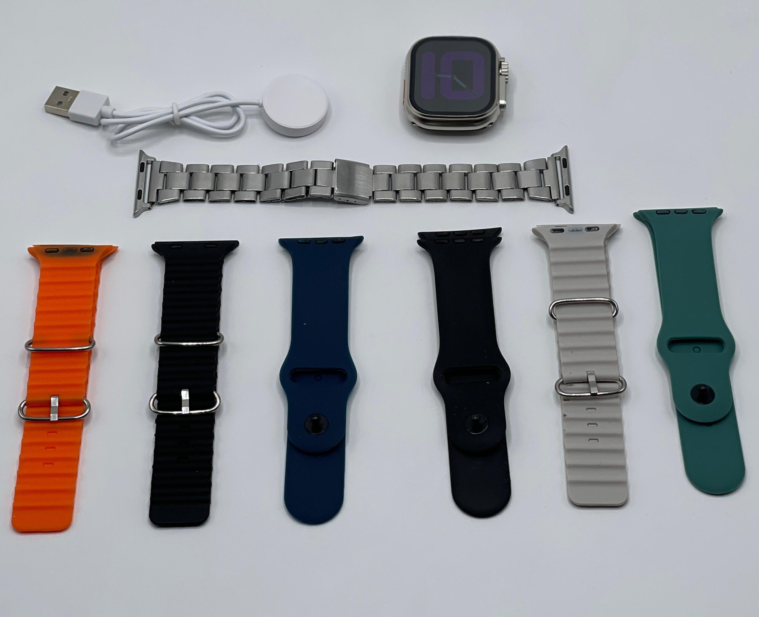 7-in-1 Ultra Smart Watch – Advanced Multi-Feature Fitness Tracker with Heart Rate Monitor, Sleep Tracking, Bluetooth Calling, Sports Modes & More Random Color Straps - Smartwatch With 6 Silicone Stripes And 1 Metal Strip - Image 4