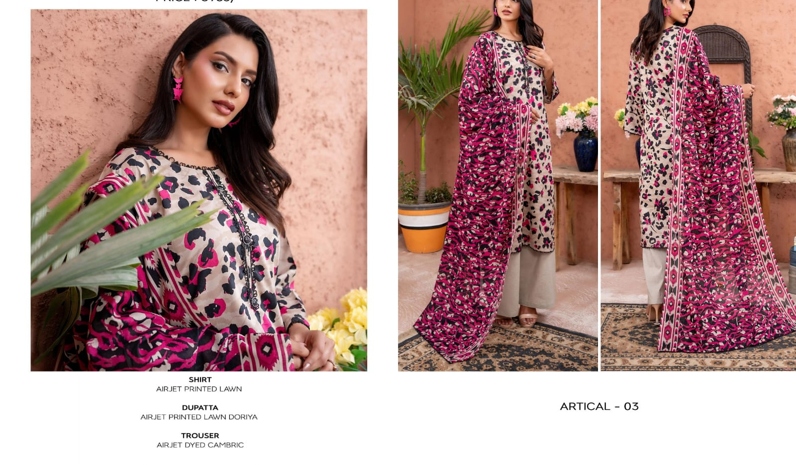 ✨ ZESH ✨ 3 PieceUnstitched Suit ZESH SUMMAER LAWN COLLECTION 2025