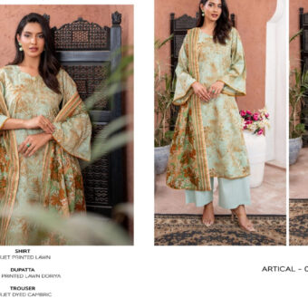 ✨ ZESH   ✨ 3 PieceUnstitched Suit ZESH SUMMAER LAWN COLLECTION 2025