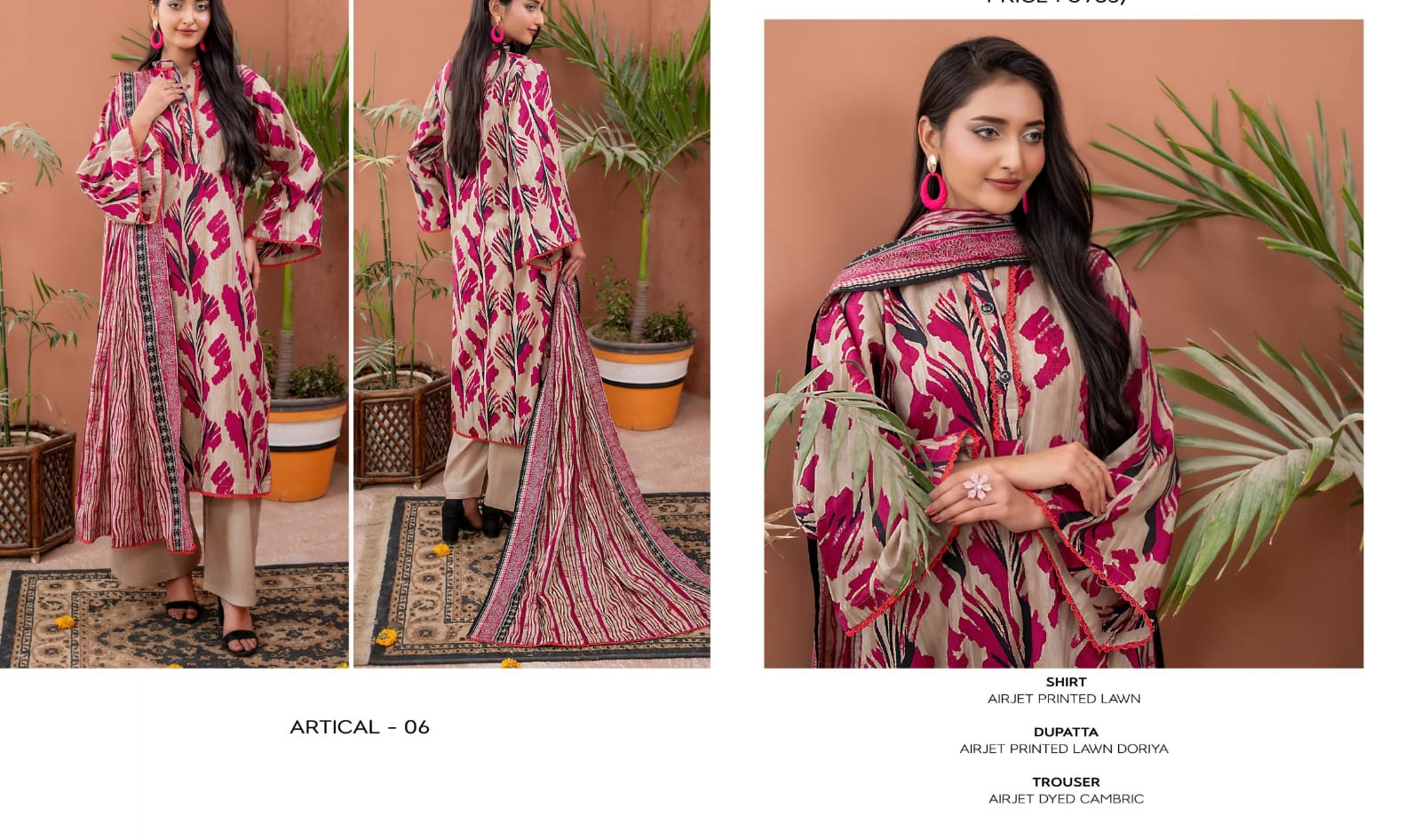 ✨ ZESH ✨ 3 PieceUnstitched Suit ZESH SUMMAER LAWN COLLECTION 2025