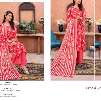 ✨ ZESH   ✨ 3 PieceUnstitched Suit ZESH SUMMAER LAWN COLLECTION 2025